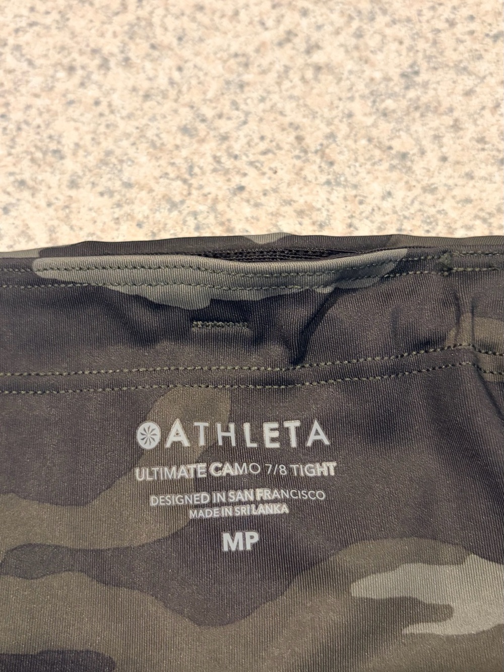Athleta Olive & Gray Camo 7/8 Performance Tights
